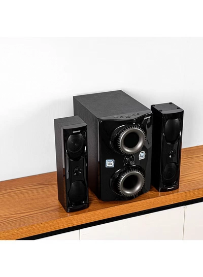 GEEPAS 2.1 Multimedia Speaker- PMPO, 8" Woofer|USB, Bluetooth & Multiple Device Inputs Pc, Ps4, Xbox, Smartphone, Tablet, Music Player GMS8507 Black-1