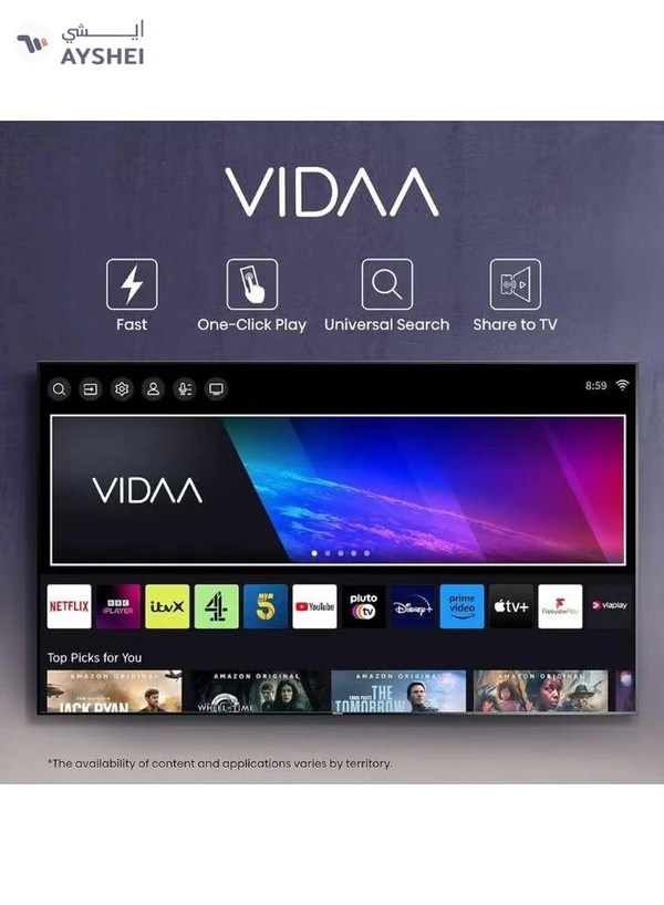 Hisense 43-Inch Full HD Smart LED TV | VIDAA OS, Bezel-less Design, AI Sports Mode, Game Mode, DTS Surround Sound, HDMI & USB Connectivity, YouTube, Shahid 43A4K Black