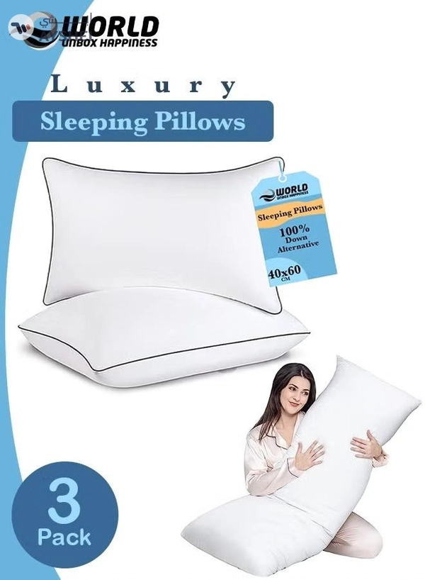 Eworld 3-piece Bedding Set Includes 2 Premium Bed Pillows & 1 Full-Body Pillow for Adults