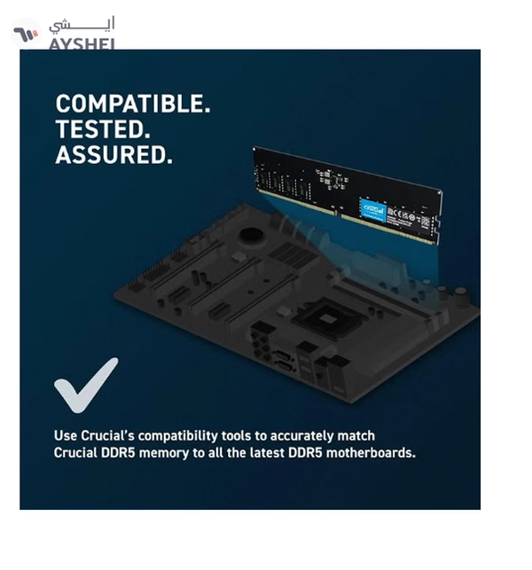 crucial 32GB DDR5-PC5-38400 UDIMM Desktop Memory, 4800 MHz Memory Speed