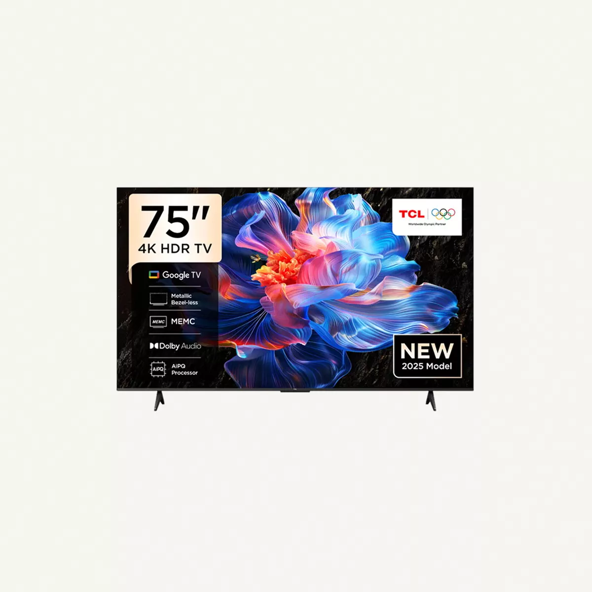 TCL 75-Inch P6K LED 4K UHD HDR Smart TV | Google TV, 60Hz, HDR 10, AiPQ Processor, Dolby Audio, MEMC, HDMI 2.1, Bluetooth 5.2, WiFi 5, Bezel-less Design, (2025 Model) 75P6K Black