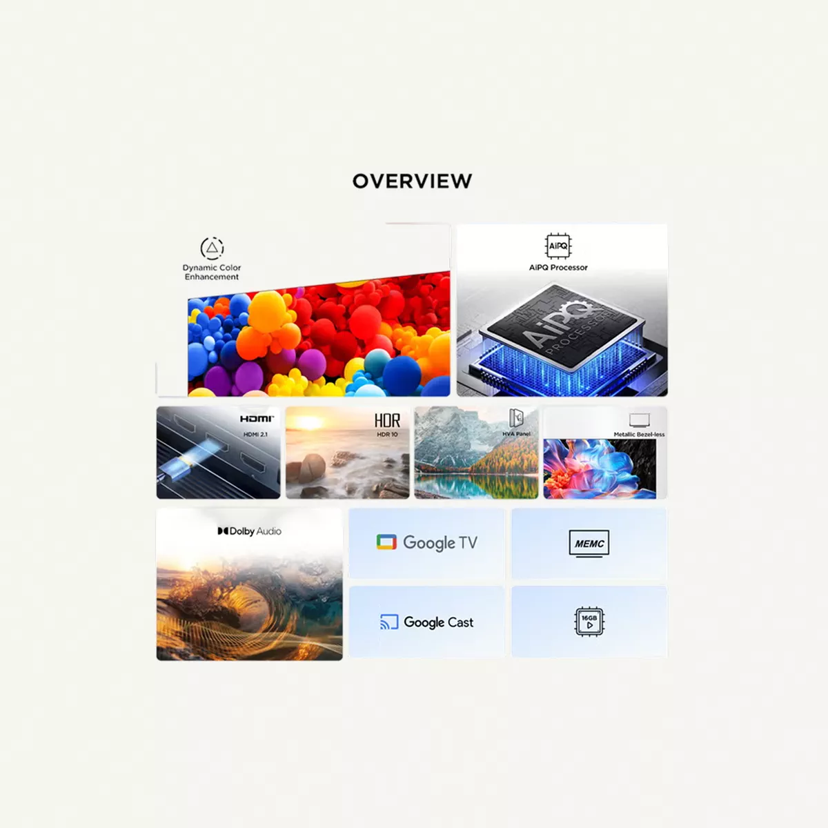 TCL 75-Inch P6K LED 4K UHD HDR Smart TV | Google TV, 60Hz, HDR 10, AiPQ Processor, Dolby Audio, MEMC, HDMI 2.1, Bluetooth 5.2, WiFi 5, Bezel-less Design, (2025 Model) 75P6K Black-2-2