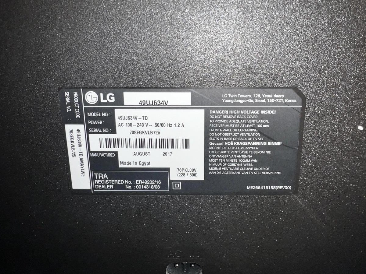 LG Smart 4K TV 49inch