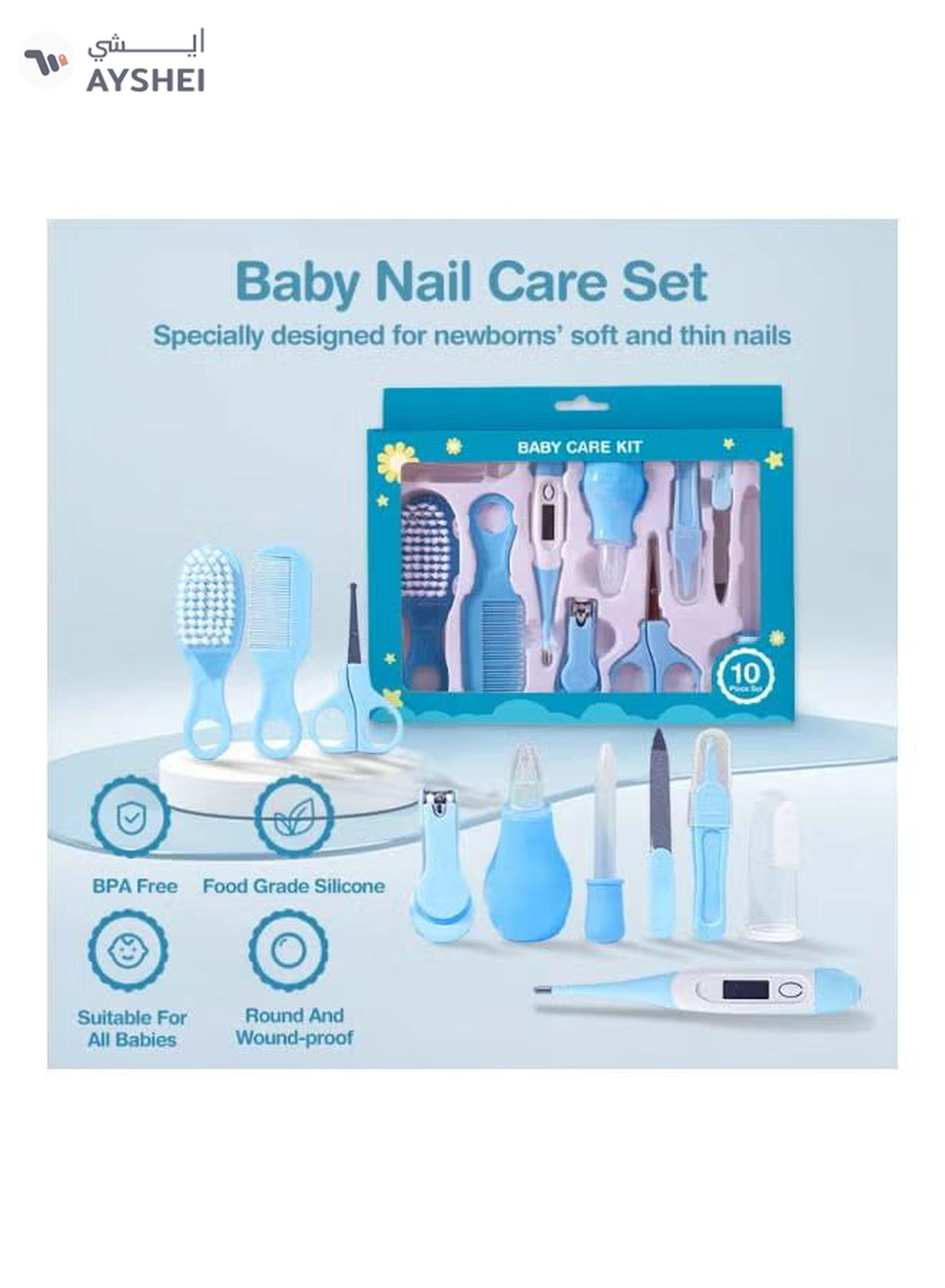 Dr.Isla 12-Piece High Quality Safety Baby Care Accessory Kit Set - Blue-6-6