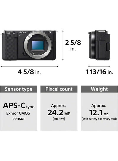 Sony Alpha ZV-E10L Interchangeable Lens Vlog Digital Camera with 16-50 mm Lens and Free Wireless Grip with remote control and tripod feature, 24.2MP, Black-2