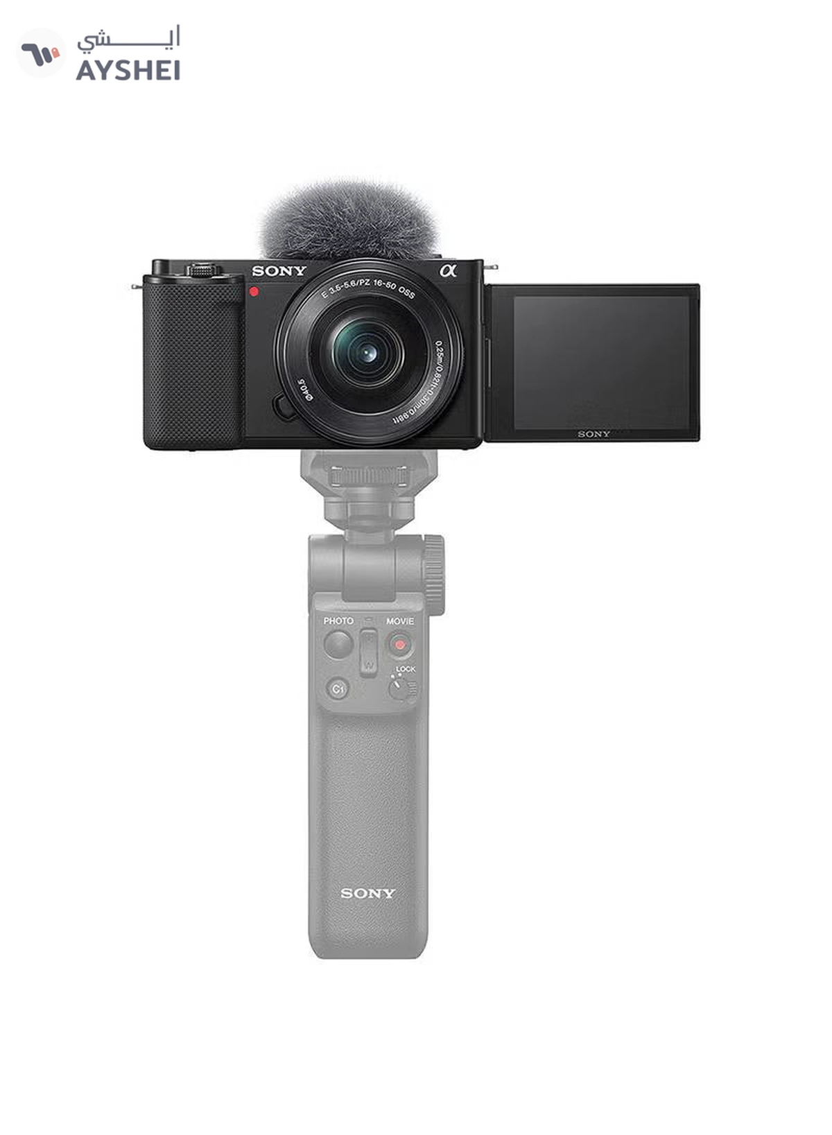Sony Alpha ZV-E10L Interchangeable Lens Vlog Digital Camera with 16-50 mm Lens and Free Wireless Grip with remote control and tripod feature, 24.2MP, Black-8-8