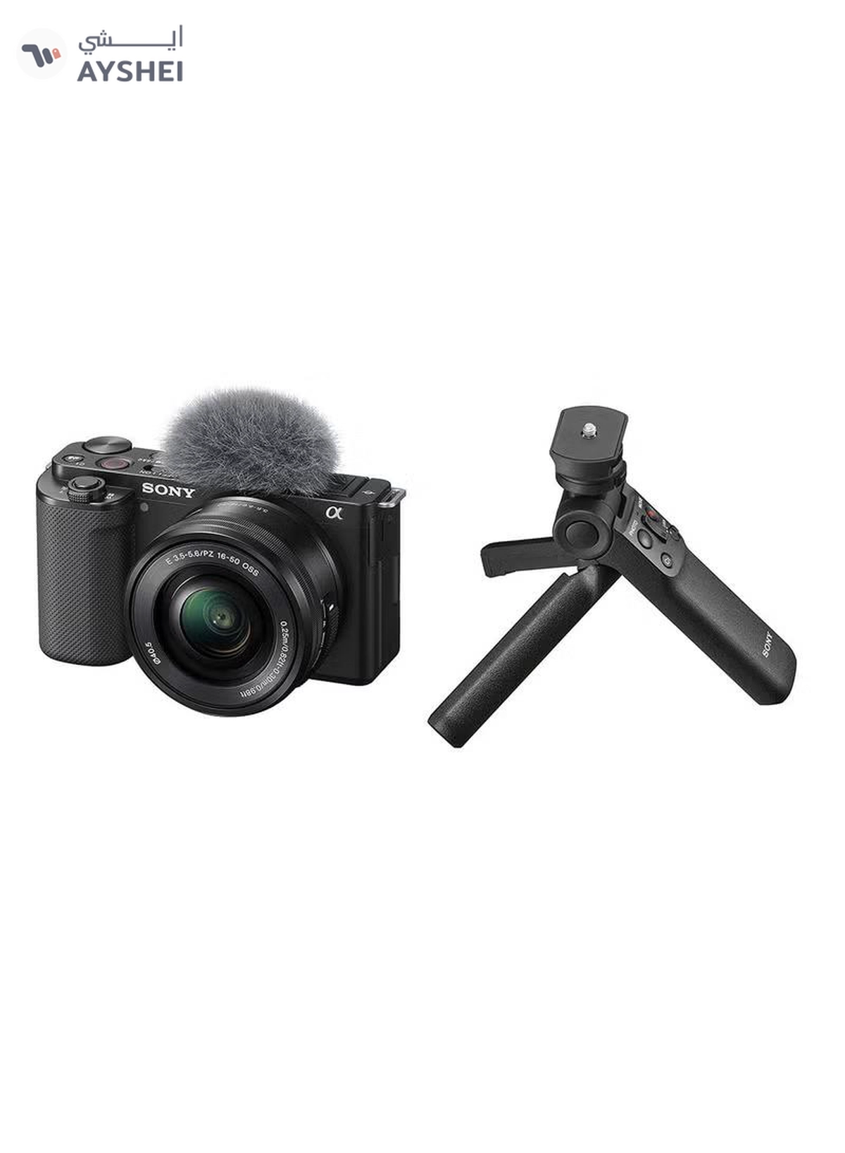 Sony Alpha ZV-E10L Interchangeable Lens Vlog Digital Camera with 16-50 mm Lens and Free Wireless Grip with remote control and tripod feature, 24.2MP, Black-3-3