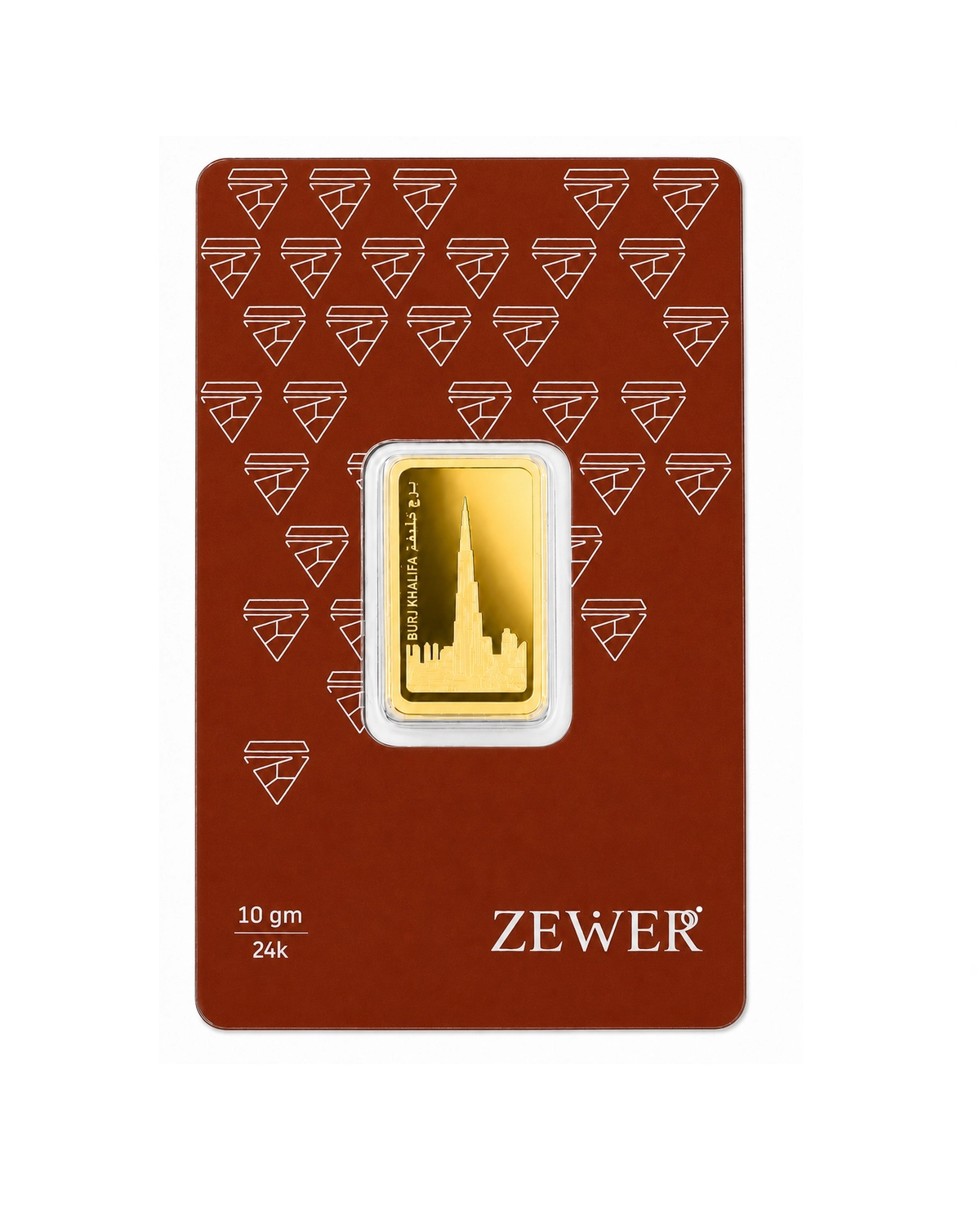 Zewer 10g 24K 999.9 Fine Gold Bar with Burj Khalifa Design-1-1