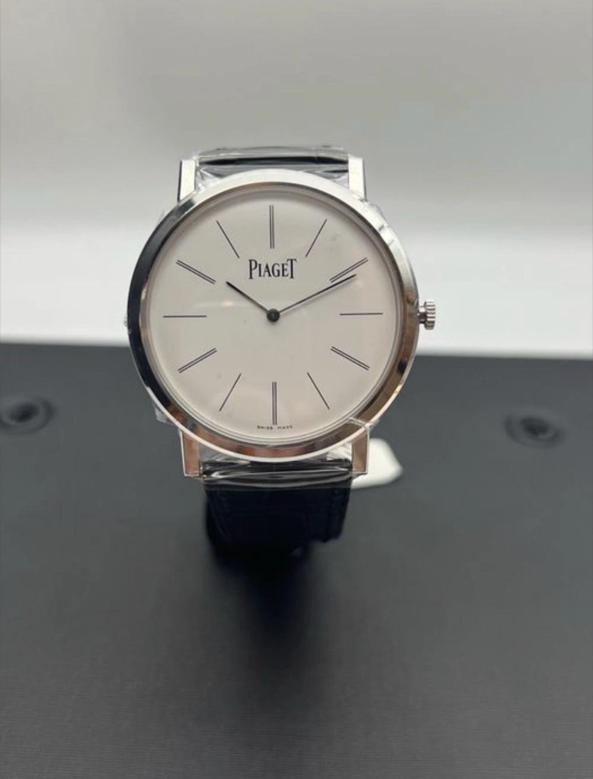 Piaget Luxury Watch with Black Leather Strap