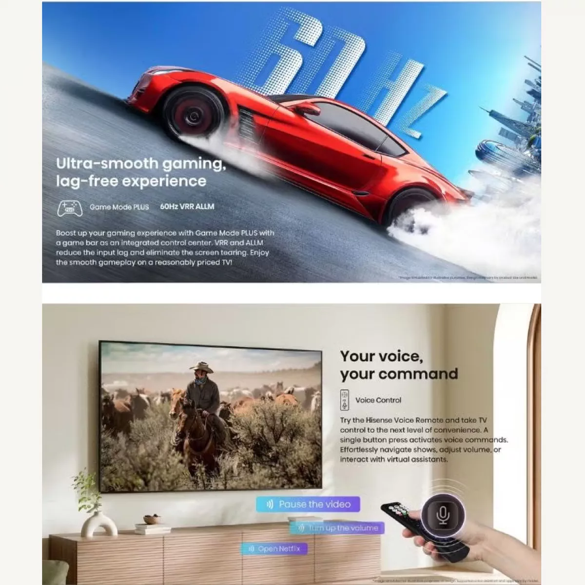 Hisense 50-Inch 4K UHD Smart TV – Immersive Entertainment with Dolby Vision, Dolby Audio & Game Mode Plus | VIDAA OS, Wi-Fi, Bluetooth, Netflix & YouTube (50A61Q - 2025 Model) 50A61Q Black-5-5