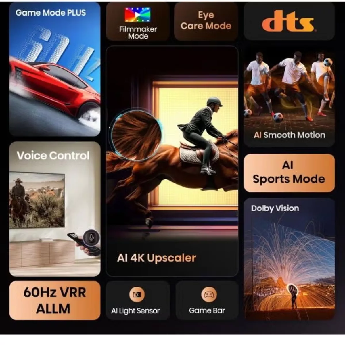 Hisense 50-Inch 4K UHD Smart TV – Immersive Entertainment with Dolby Vision, Dolby Audio & Game Mode Plus | VIDAA OS, Wi-Fi, Bluetooth, Netflix & YouTube (50A61Q - 2025 Model) 50A61Q Black-4-4