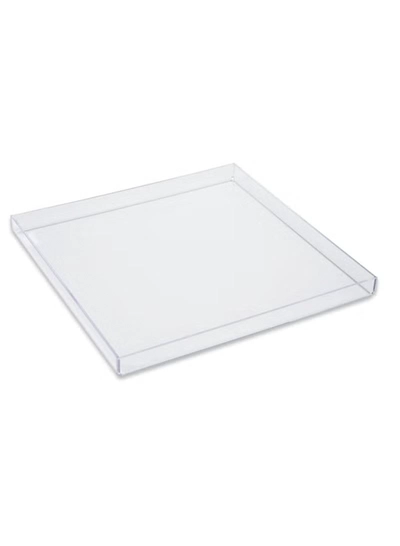 Eworld Set of 3 Clear Acrylic Square Serving Trays-4