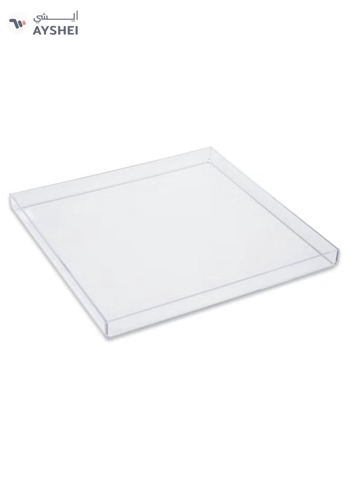 Eworld Set of 3 Clear Acrylic Square Serving Trays-4-4