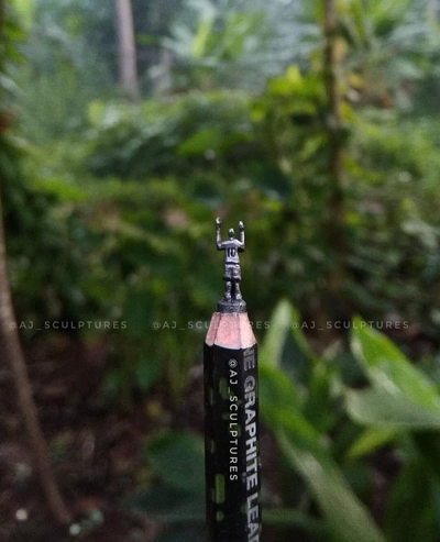 Customised Pencil Lead Carved Sculpture.-0