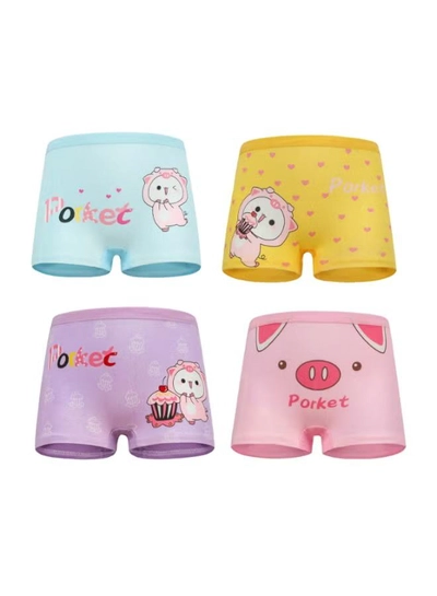 Babyqlo 4 Pack Cute Porket With Cupcake Printed Boxer Multicolour-0