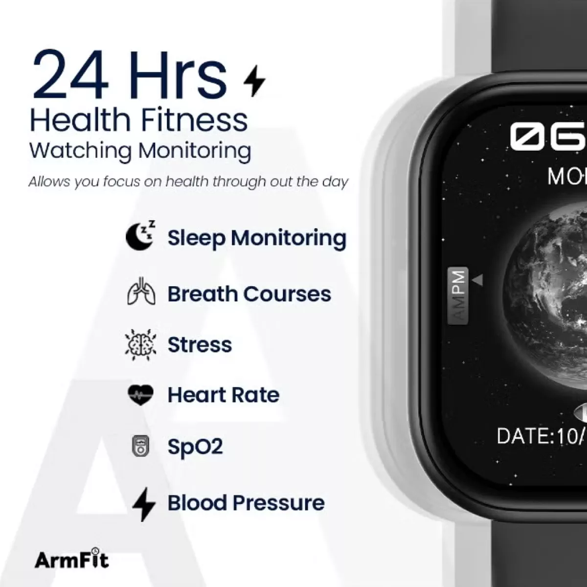220 mAh AiPro Chat GPT Smart watch For Men With AMOLED Always On Display Bluetooth Calling Waterproof Fitness Watches For Android iOS - Black-3-3