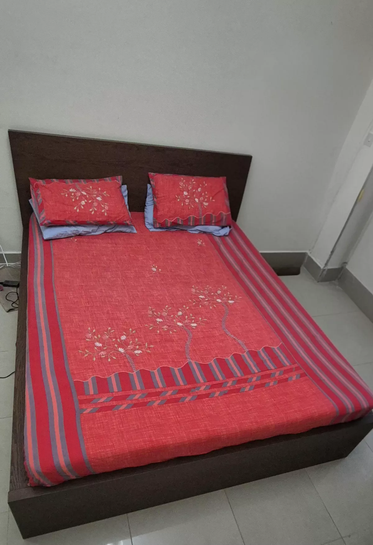 Bed with Storage + Side Cabinet