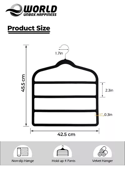 Pack of 10 Non-Slip Clothes Hangers with 4 layers, The Ultimate Space-Saving Solution for Organizing Trousers, Skirts, Coats, Dresses, and Tank Tops Effortlessly-2