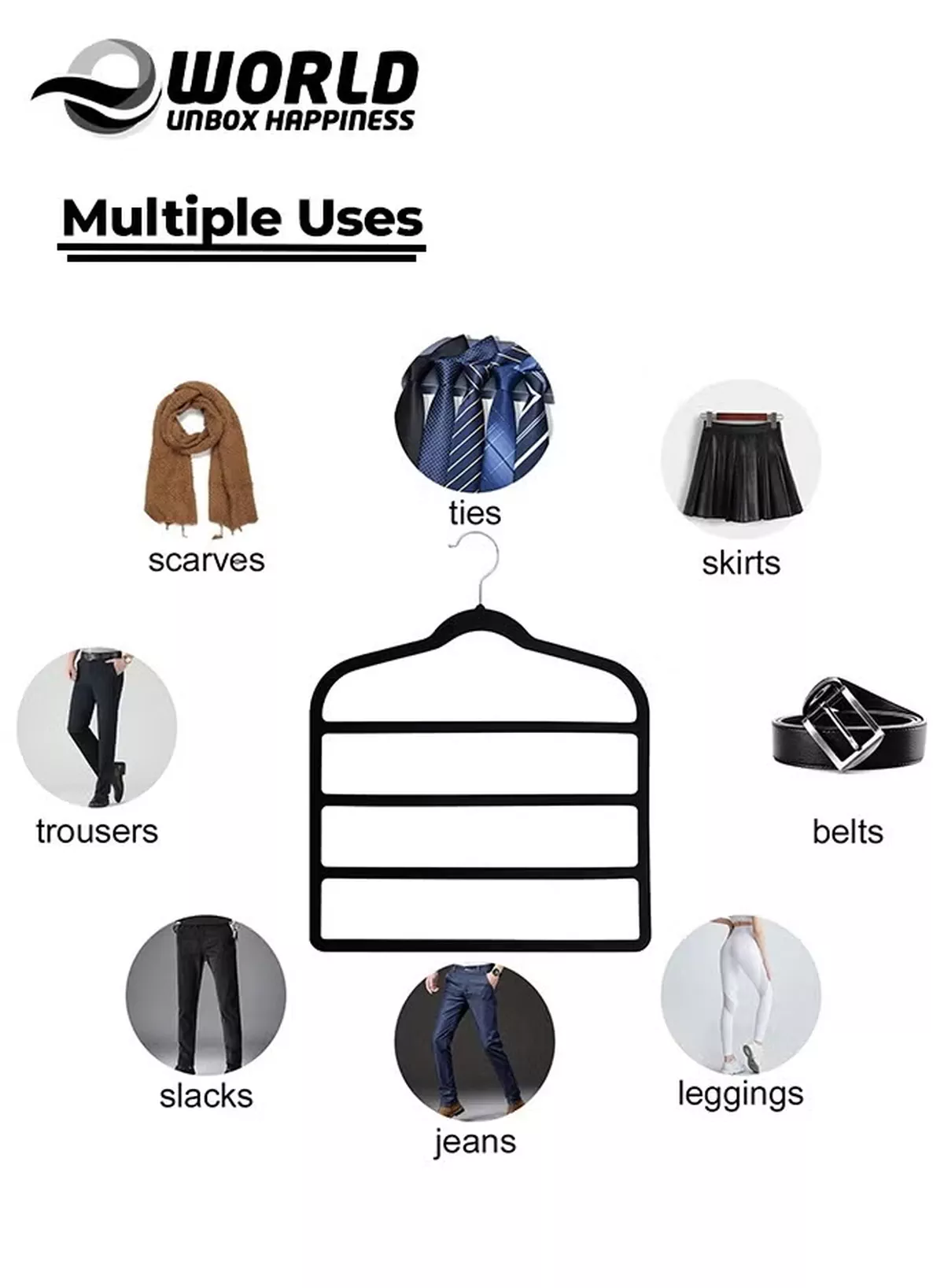 Pack of 10 Non-Slip Clothes Hangers with 4 layers, The Ultimate Space-Saving Solution for Organizing Trousers, Skirts, Coats, Dresses, and Tank Tops Effortlessly-3-3