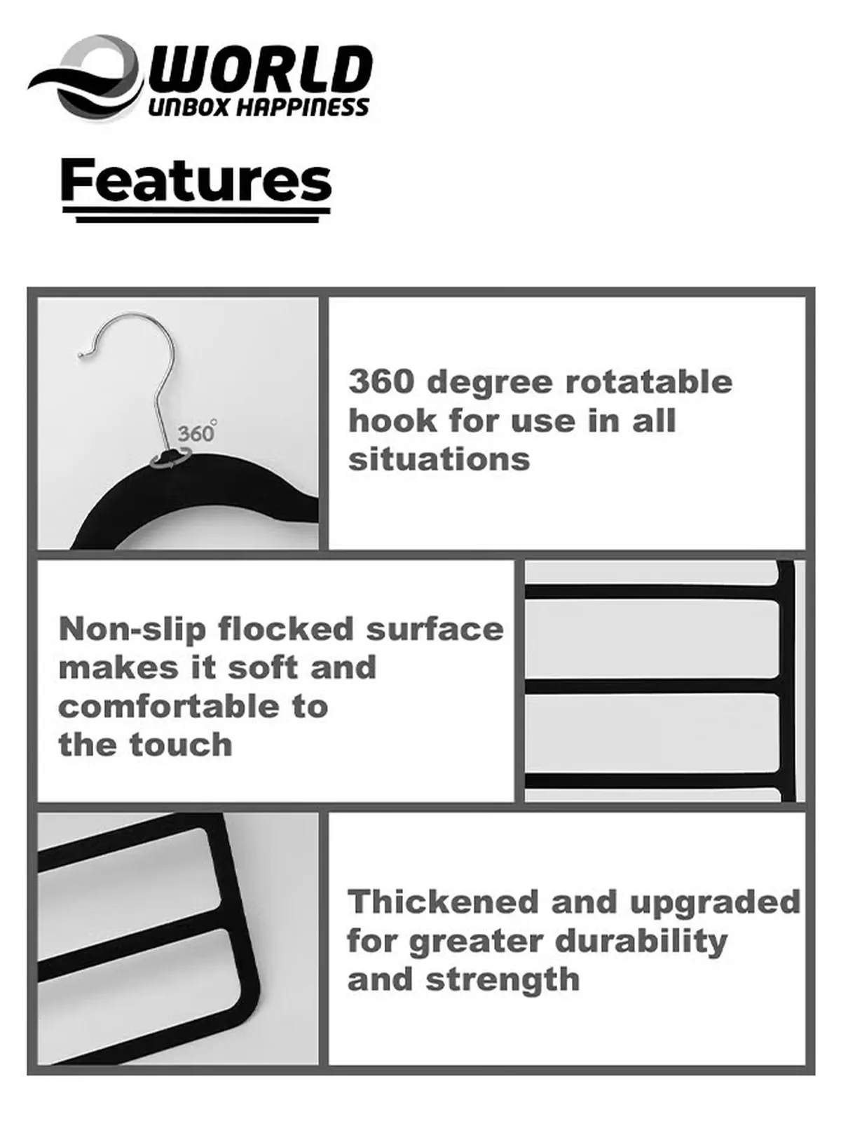 Pack of 10 Non-Slip Clothes Hangers with 4 layers, The Ultimate Space-Saving Solution for Organizing Trousers, Skirts, Coats, Dresses, and Tank Tops Effortlessly-1-1