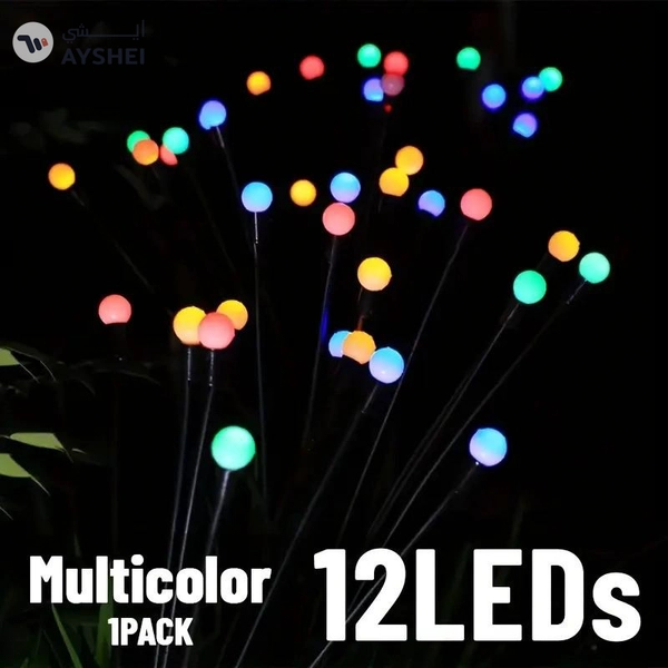 12LED SOLAR FIREFLY LIGHTS, OUTDOOR DECORATIVE LIGHTS MULTICOLOR