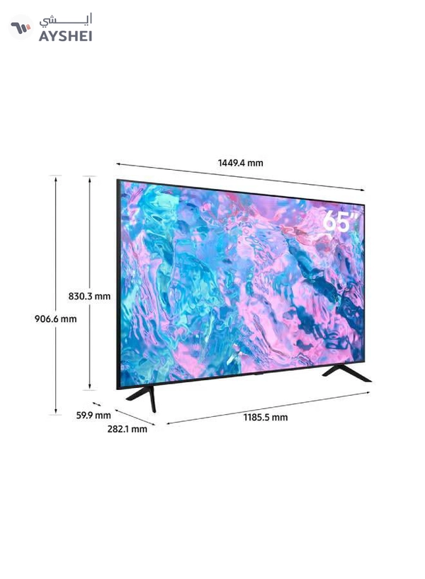 Samsung 65 Inch Crystal UHD 4K Smart TV 2023 - International Version UA65CU7000 Black