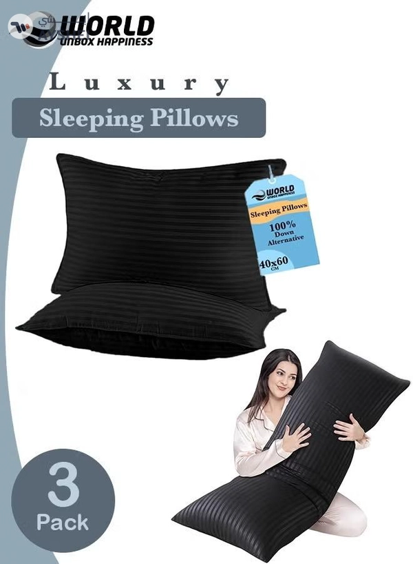 Eworld 3-piece Bedding Set Includes 2 Premium Bed Pillows & 1 Full-Body Pillow for Adults