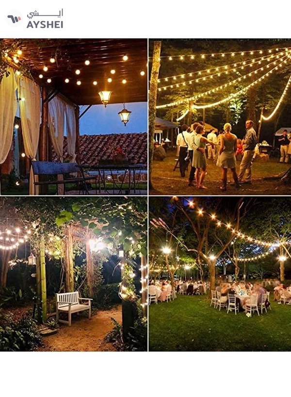 Yuwell Led Lights Eid Celebration 16ft Outdoor String Yellow Lights Weatherproof Strand Dimmable Edison Vintage Bulbs Ul Listed Heavy Duty Decorative Cafe Patio Lights For Restaurant Garden