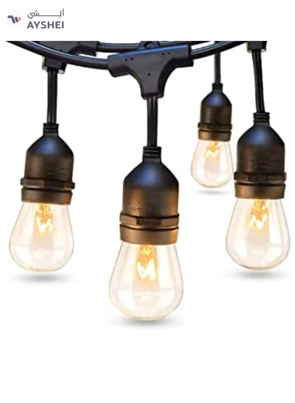 Yuwell Led Lights Eid Celebration 16ft Outdoor String Yellow Lights Weatherproof Strand Dimmable Edison Vintage Bulbs Ul Listed Heavy Duty Decorative Cafe Patio Lights For Restaurant Garden