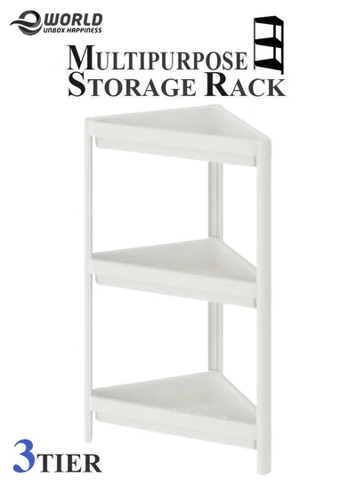Eworld Adjustable 3-tier Rack Organizer Extendable Shelf For Home Kitchen, Bathroom-0