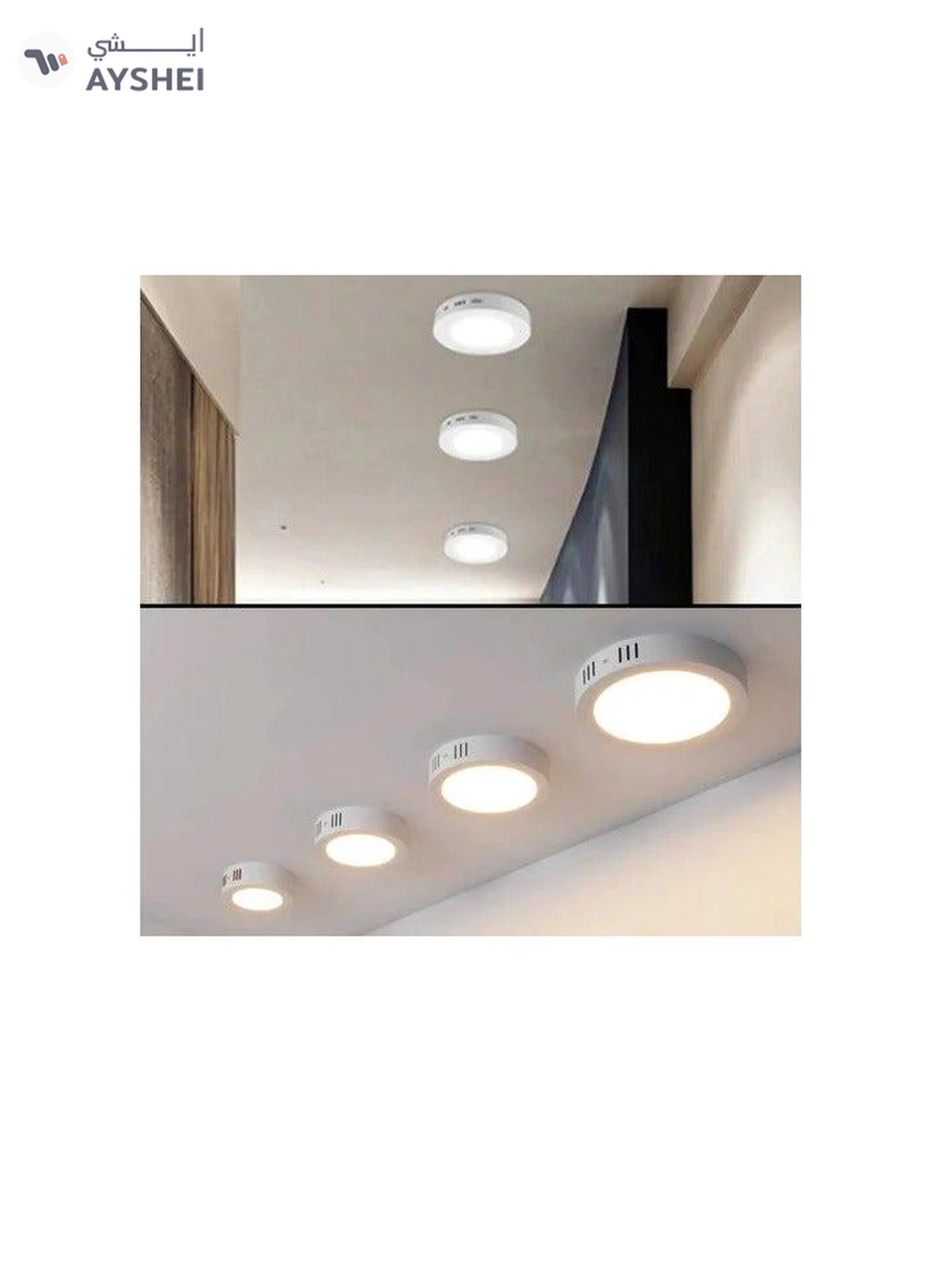 ABBASALI Ultra Slim 18w Round LED Panel Light Wall Mounted 8 Inch - White-3-3