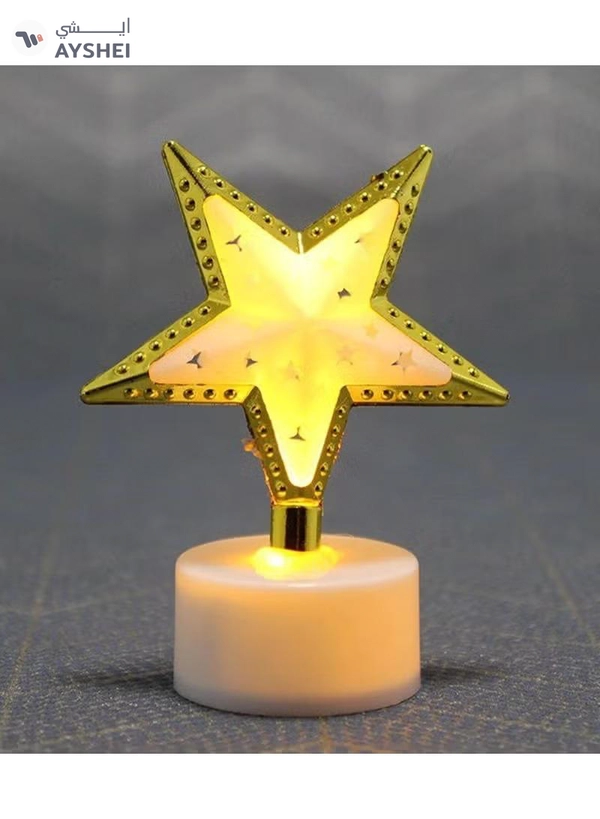 Yuwell Pack Of 12 Pcs Star Shape Mini Portable Night Light And Table Decor Lamp For Ramadan Light For Eid And Ramadan Decoration