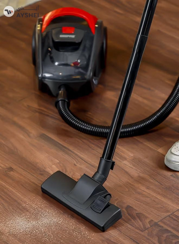 GEEPAS Cyclonic Vacuum Cleaner 1.5L Dust Bag Capacity, Lower Noise Design, Flexible Hose With handle Airflow Control, Pedal On/Off Switch, Automatic Cord Rewinder Function, Hepa Filtration System 1400 W GVC19024 Red Black