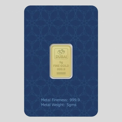 Dubai Gold 5 Grams Pure 999.9 Fine Gold Bar - Variable Design-1