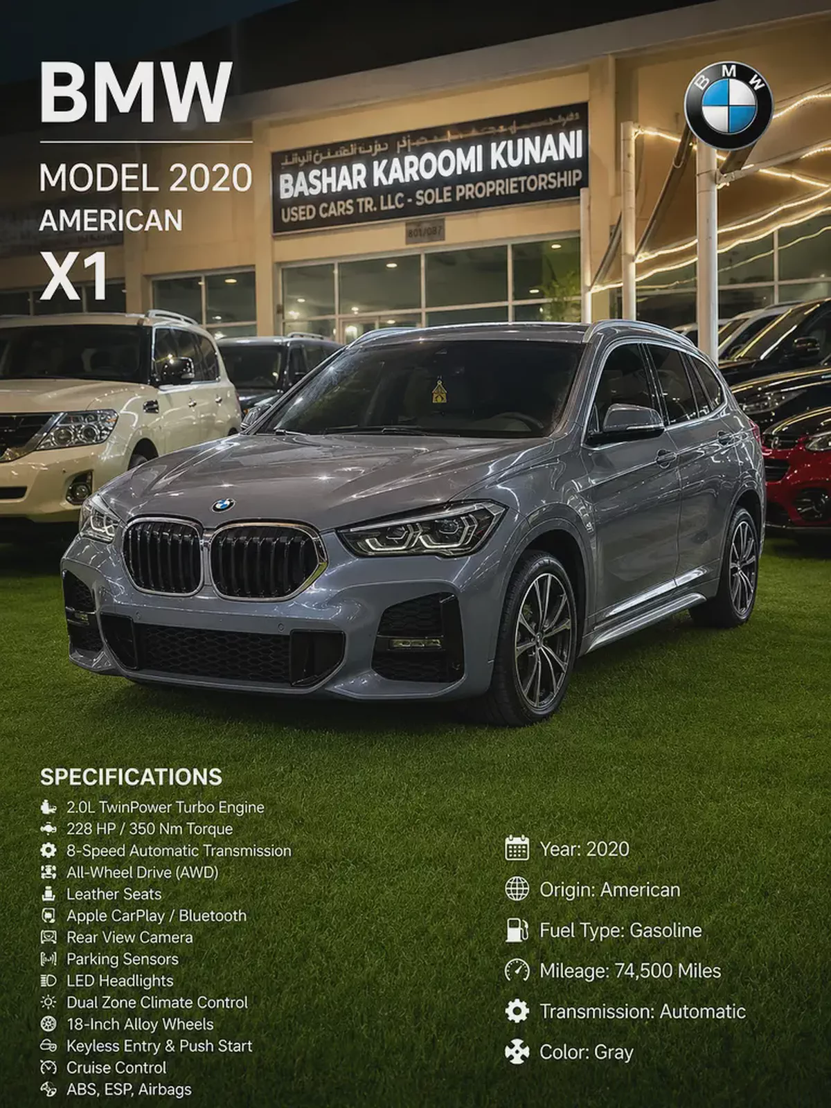 2020 BMW X1 sDrive 28i - Excellent Condition - American Specs-12-12