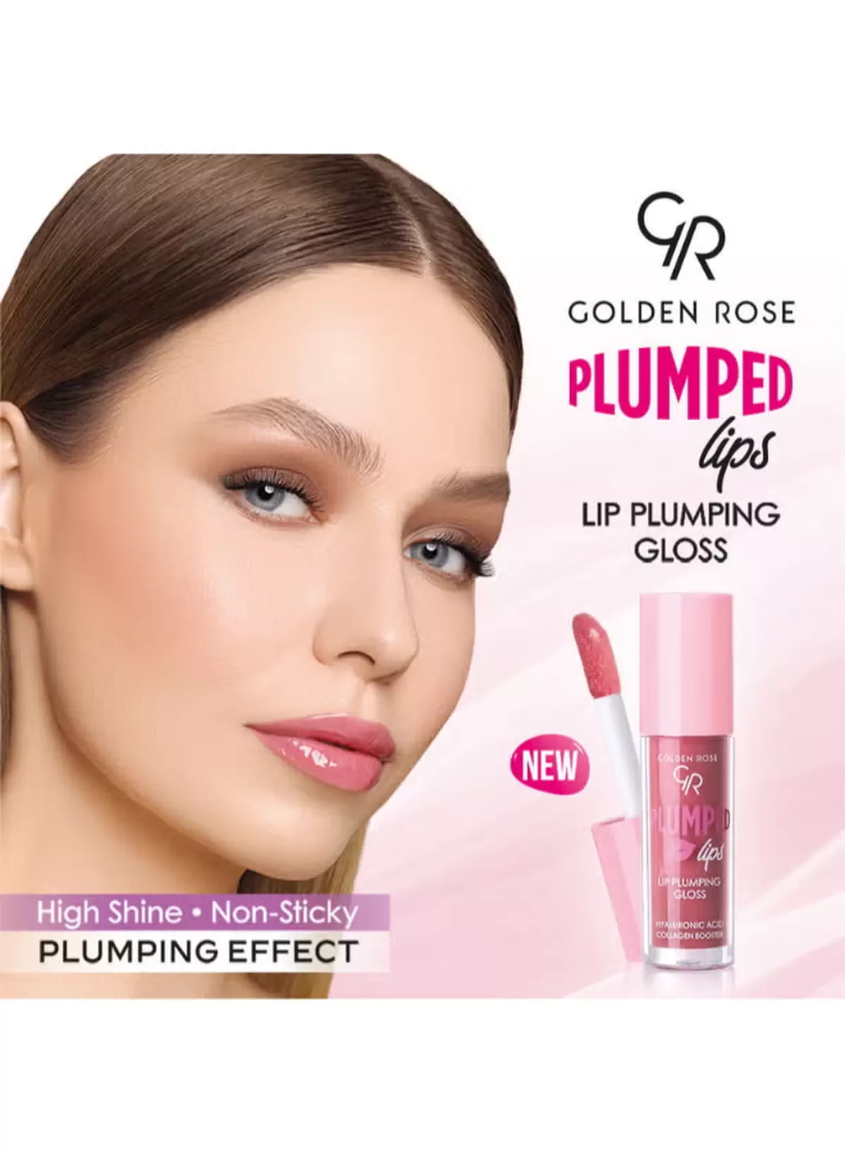 Golden Rose Plumped Lips Lip Plumping Gloss 211 Red Pink-3-3