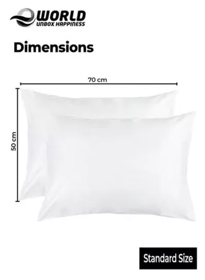 King Size Bed Pillow – Cooling Down Alternative Fill Pillow with 100% Cotton Cover, Soft & Supportive for Back, Side & Stomach Sleepers, 50x70 cm-1
