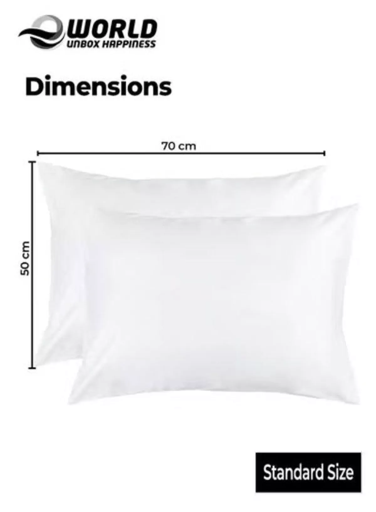 King Size Bed Pillow – Cooling Down Alternative Fill Pillow with 100% Cotton Cover, Soft & Supportive for Back, Side & Stomach Sleepers, 50x70 cm-1-1