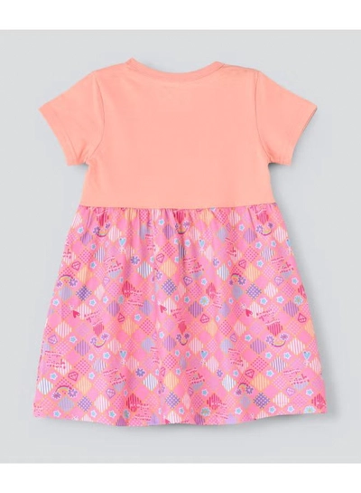  babyqlo One Shoulder Unicorn Printed Spaghetti Dress With Attached T-Shirt Pink-1