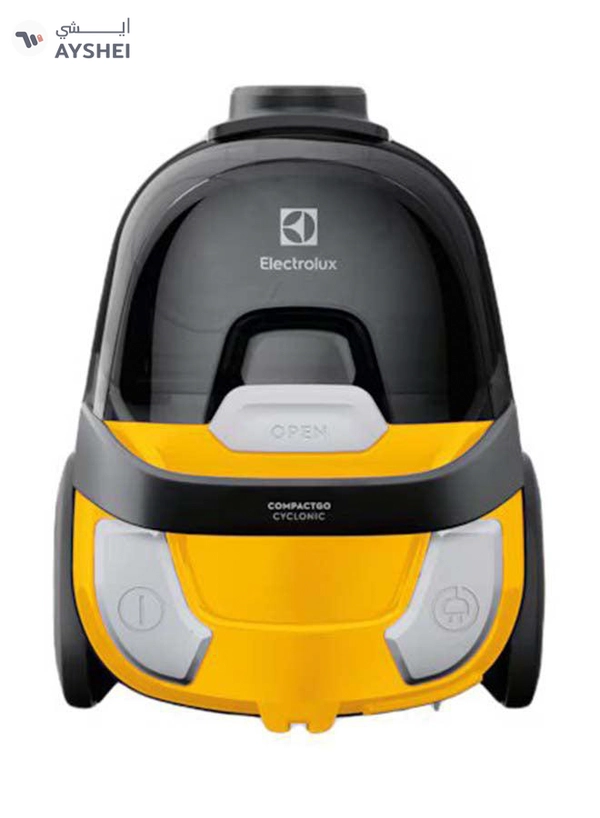 Electrolux CompactGo Bagless Canister Vacuum Cleaner, Light Weight With 2-In-1 Performance Nozzle, Hygienic HEPA Filter For Clean And Healthy Home, Easy-Empty Dust Container, Ideal For Home 1500 W Z1230 Sunflower Yellow/Black