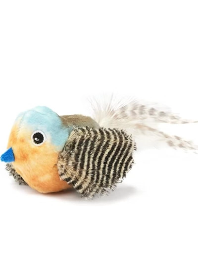  FOFOS Generic FOFOs Sound Chip Blue Bird with Catnip Balls Cat Toy-1
