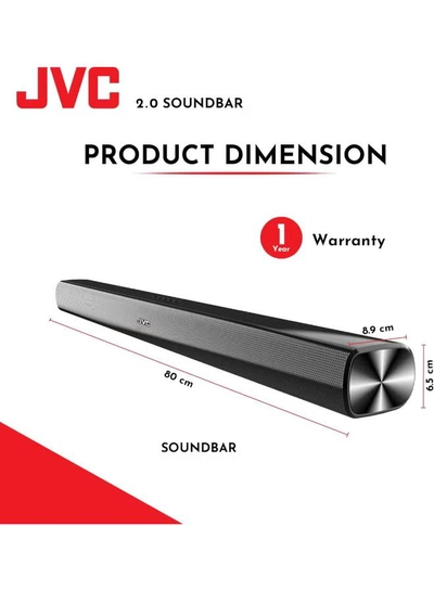 JVC 2.0CH Soundbar Plus Bluetooth, Usb, Fm Radio With 600W PMPO TH-N322B Black-8