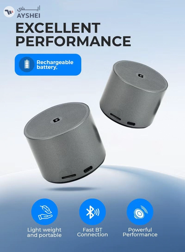GEEPAS Mini Portable Bluetooth Speaker with 3D Stereo Sound | 5-Hour Playtime, Type-C Charging, Compact Design | Wireless Speaker for Travel, Home, and Outdoor Use | GMS11197 multicolour