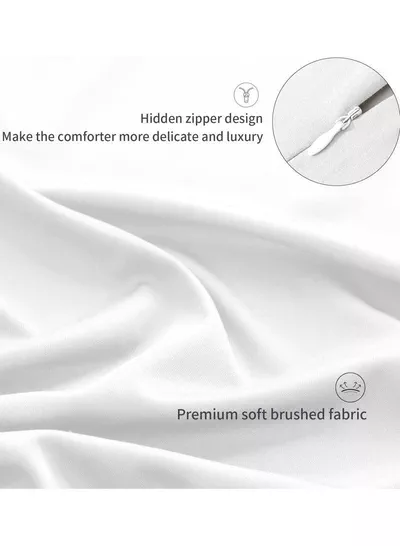 Cottage Style Microfiber Comforter Quilt, Ultra-Soft White Duvet for a Cozy Night's Sleep, Available in King (240x260 cm), Queen (220x240 cm), and Single (160x230 cm) Sizes-2