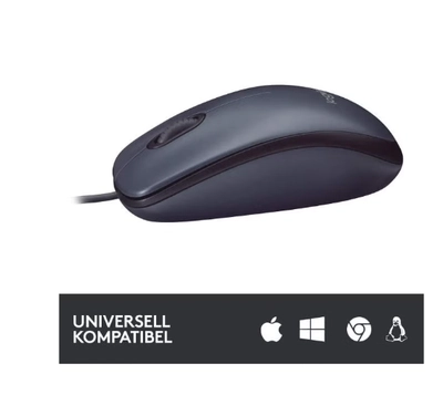 Logitech B100 Wired USB Mouse Black-1