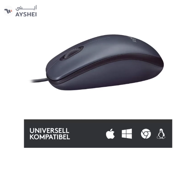 Logitech B100 Wired USB Mouse Black