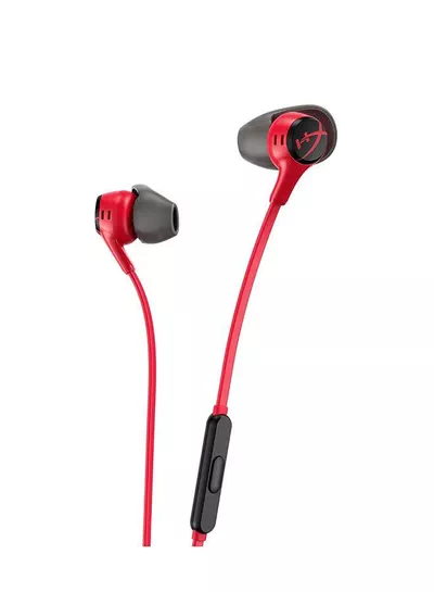 HyperX Cloud Gaming Earbuds II, In-Ear Gaming Headphones, Noise-Isolating Design, High-Quality Sound, built-in Mic, Comfort Fit, Compatible with PC, Console & Mobile, Red | 705L8AA-0