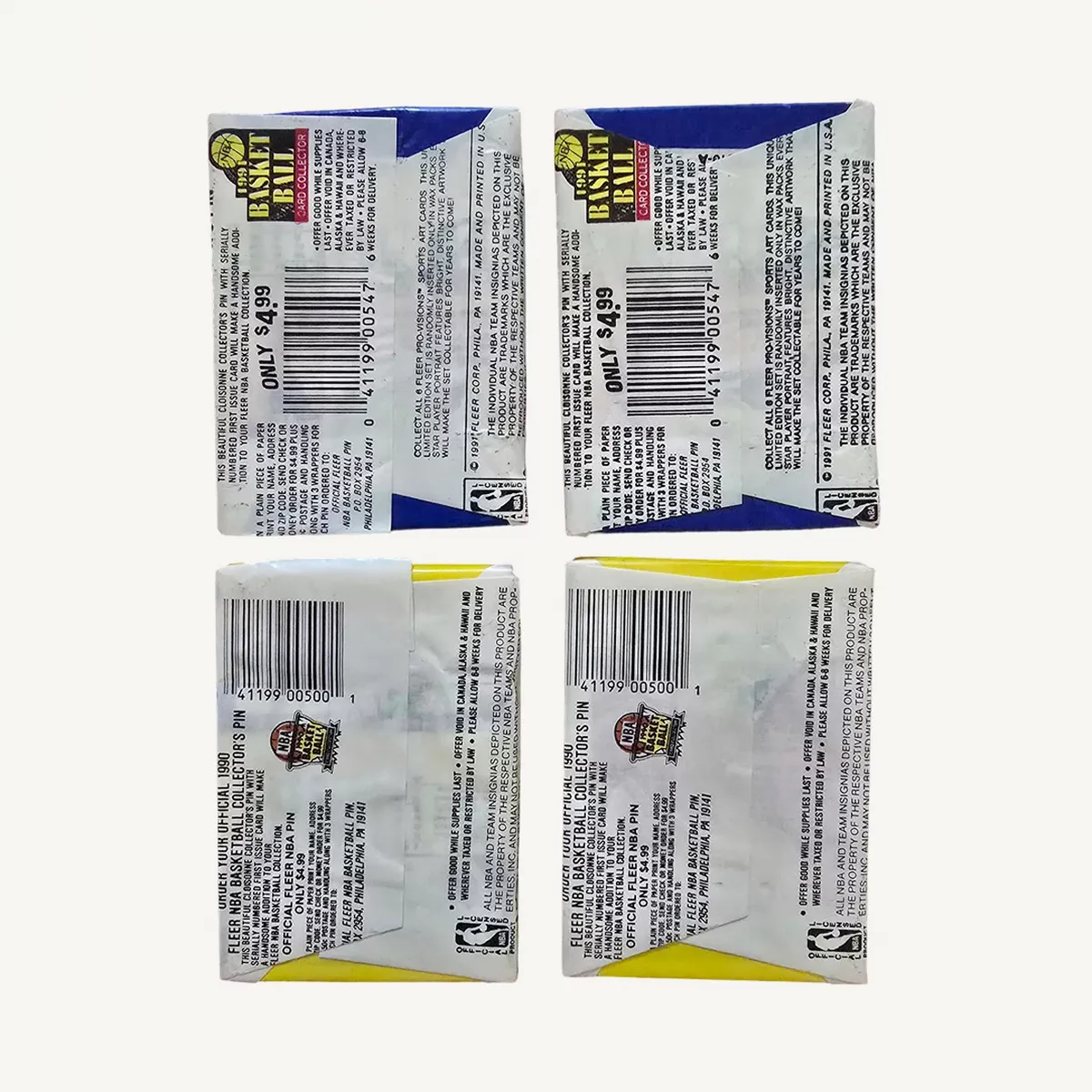 A vintage lot of 4 sealed Fleer Basketball packs-1-1