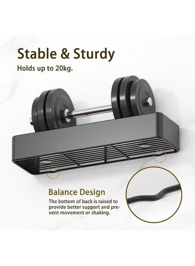 2-Piece Shower Caddy Bathroom Shelf, Self-Adhesive No-Drill Installation, Wall-Mounted Shower Organizer, Rustproof Stainless Steel Storage Rack for Bathroom, Toilet & Kitchen-3