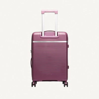 British Traveller 3-Piece Polypropylene Luggage Set | 20”, 24”, 28” Lightweight Suitcases with 360° Spinner Wheels, TSA Lock, Water & Scratch Resistant | Durable Hard Shell Trolley Bags with Telescopic Handle - Purple-2